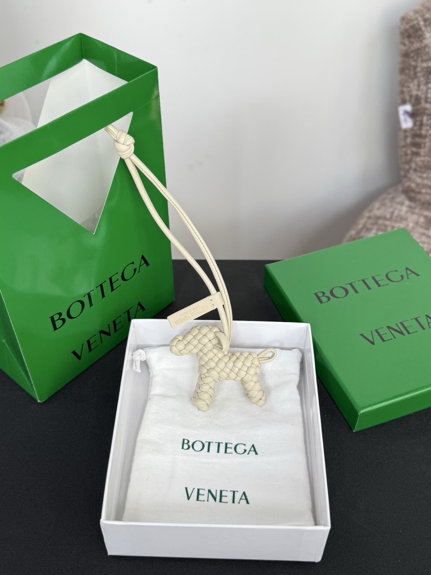 Bottega Veneta Leather Dog Charm